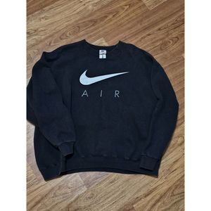 Vintage Nike Air Sweatshirt Big Center Swoosh Check XL Made In USA White Tag 90s